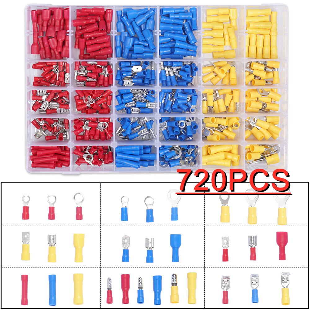 280PCS Assorted Crimp Spade Terminal Insulated Electrical Wire Connector Kit  Set